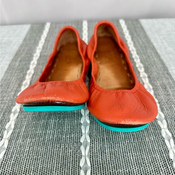 Tieks Tangerine Leather Ballet Flats - Picture 2 of 8